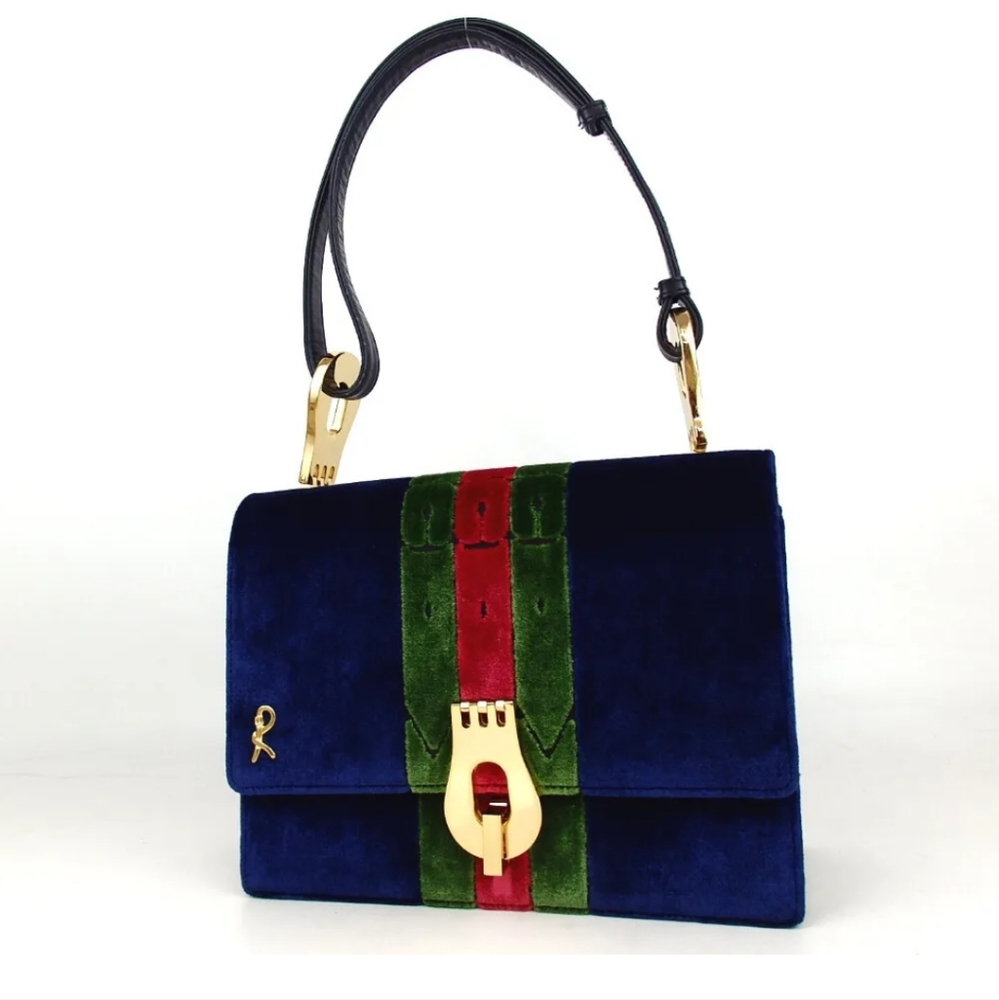 Authentic Roberta di Camerino Handbag Corduroy/leather